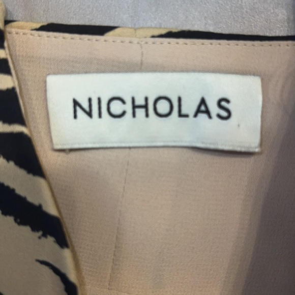 Nicholas Black Multi Asymmetric Silk Zebra Dress Size 8. - Picture 7 of 7